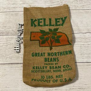 *Vintage Small Burlap Sack Kelley Great Northern Bean Bag